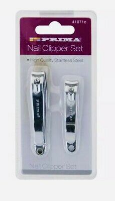 PRIMA STAINLESS STEEL 2PIECE NAIL CLIPPER SET WITHOUT FILE. 41183C