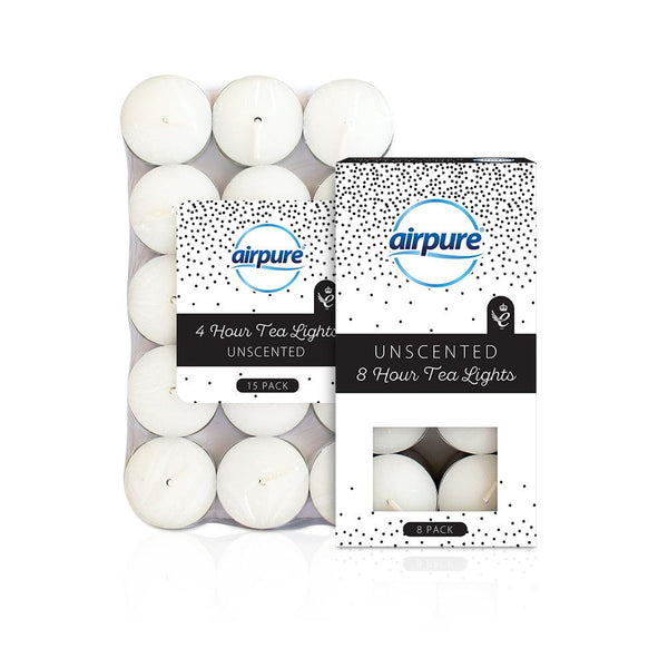 Unscented Tea Lights - AIRPURE 8HR Candle Pack TL-8HR-8PK-178