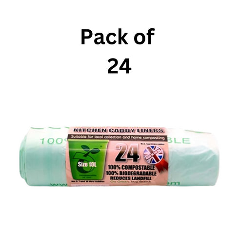 Compostable Caddy Bags 10L 24-Pack - ECO BAG EC228