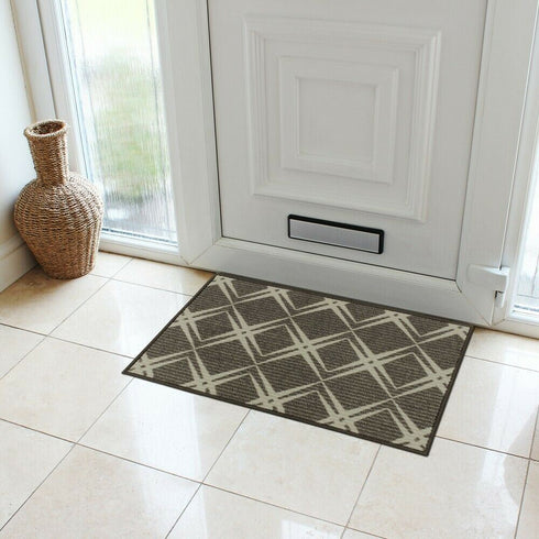 Washable Door Mat - JVL Fiora Latex Backed, 44x75cm Assorted Designs