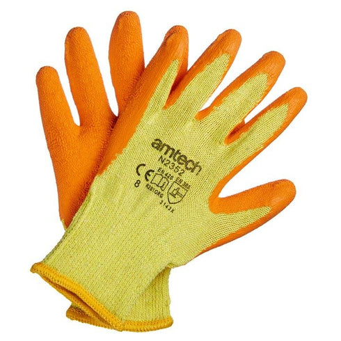 Latex Coated Gloves - AMTECH Work Gloves Medium Size 8