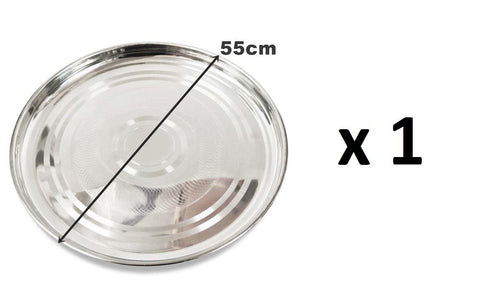 STAINLESS STEEL ROUND TRAY 55CM. SS34505