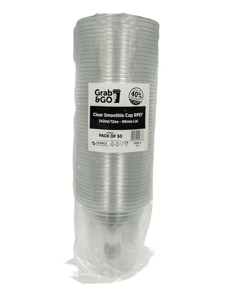 Smoothie Cups 12oz - Grab & Go Clear Cups 50 Pack | 10530.12