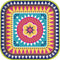 UNIQUE PARTY BOHO FIESTA SQUARE PLATE 9 8/PK. UNI73445