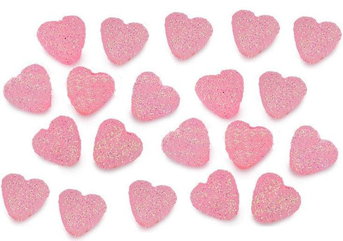 GLITTER HEART CRAFT EMBELLISHMENTS - ** ASSORTED SIZE / COLOUR **. CR0934LIGHTPINK