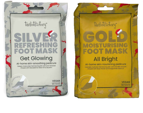 THE FOOT FACTORY FOOT SOCKS ALL BRIGHT & GET GLOWING - SILVER/GOLD. 30696-012