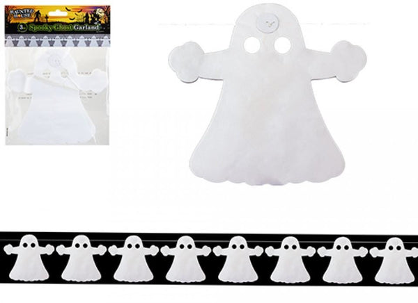 HAUNTED HOUSE PAPER SPOOKY GHOST GARLAND 3MTR. PI976249