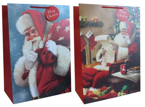 TALLON TRADITIONAL CHRISTMAS SANTA JUMBO GIFT BAG. XB0098J