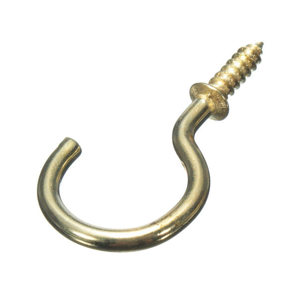 Brassed Cup Hooks - 20 Pack 19mm 72795 for Organized Spaces