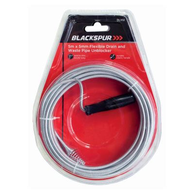 Drain Unblocker Tool - BLACKSPUR Flexible 5mm x 5m BB-DL102