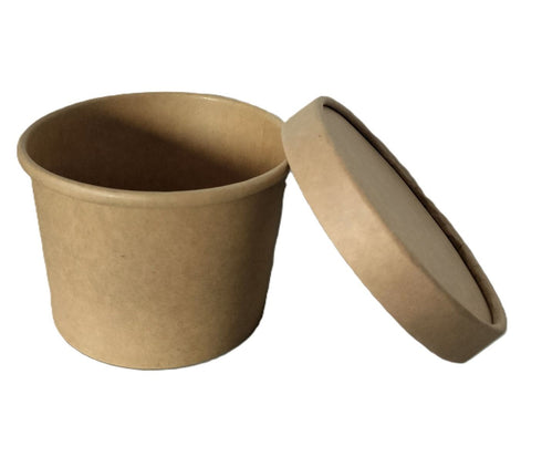 Kraft Soup Containers & Lids 8oz - Grab & Go Takeaway Pack