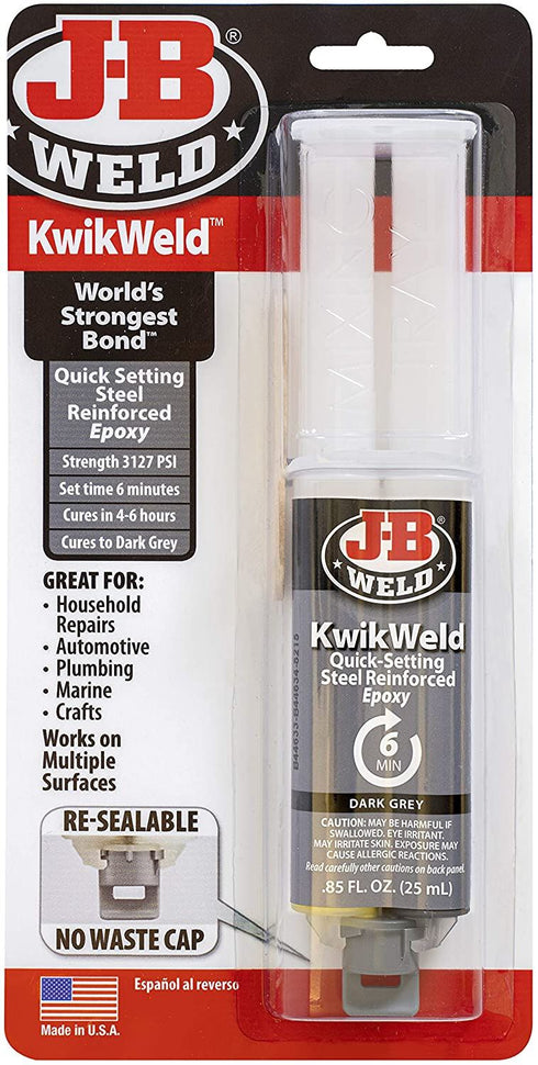 Steel Epoxy Glue - J-B Weld 6 Minute Weld Syringe 50101UK