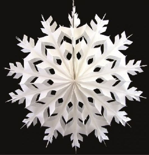 WHITE 24CM PAPER SNOWFLAKE. X10167SNFL