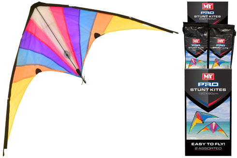 M.Y PRO ASSORTED NAYLON STUNT KITE 120CM X 60CM. TY2715