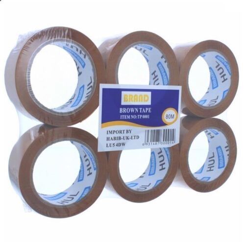 HUL BROWN PACKING BUFF TAPE 48MM X 80M 6/PK. TP0001