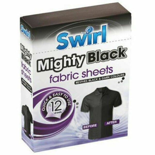 Black Fabric Sheets - SWIRL MIGHTY 12 Pack SW1012A