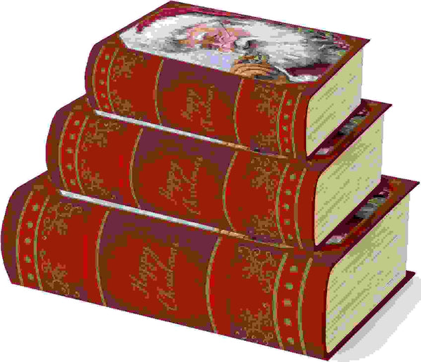 SANTA TRADITIONAL CHRISTMAS BOOK GIFT BOXES 3/PK. X29343BXCC