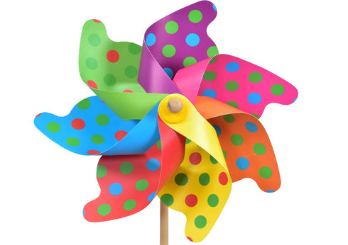 KANDY TOYS DIA HOT COLOUR DOT PRINT WINDMILL 31CM. TY9795