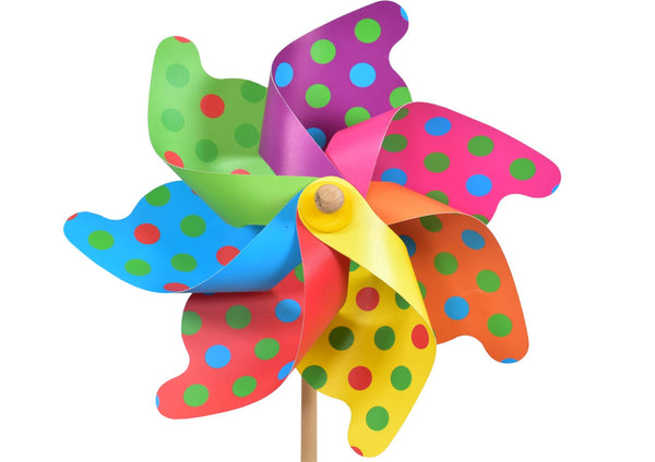 KANDY TOYS DIA HOT COLOUR DOT PRINT WINDMILL 31CM. TY9795