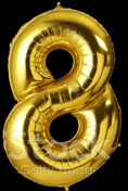 Gold Number 8 Balloon - GSD Giant 86cm Foil Decoration