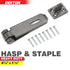 DEKTON HEAVY DUTY HASP & STAPLE GREY 4.5" X 1.5 ". DTDH02012