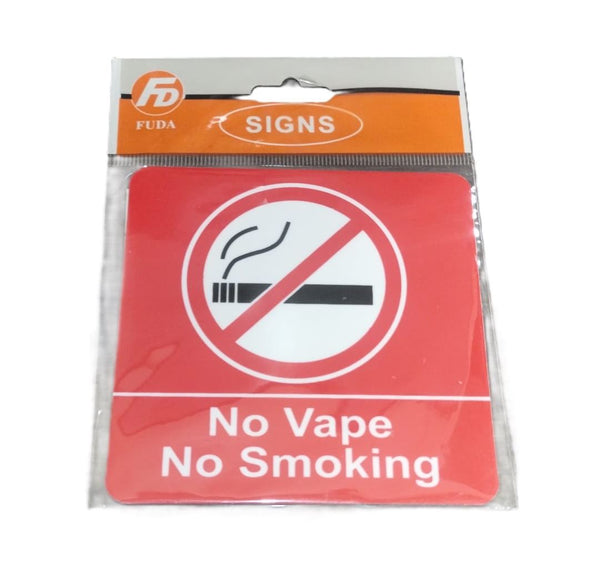 NO VAPE / NO SMOKING SELF ADHESIVE STICKER 10 X 10CM. JL9051