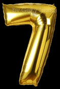 Gold Number 7 Balloon - GSD Giant 86cm Foil Decoration