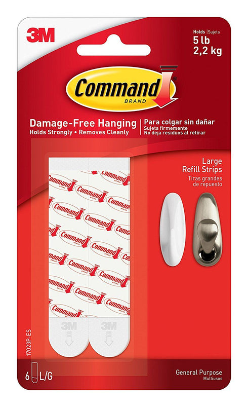 COMMAND LARGE MOUNTING REPLCAMENT STRIPS REFFIL 8/PK. 17023P 851269