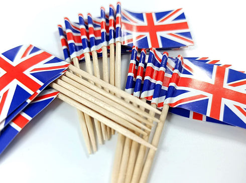 SHATCHI UNION JACK SANDWICH / COKTAIL PARTY FLAGS 50/PK. 116241