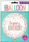 Rose Gold Birthday Balloon - Unique 18" Confetti Foil | UNI85913