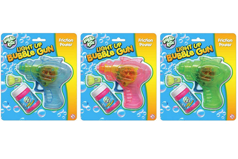 Bubble Gun Toy - Light Up Friction, Assorted Colours TY9128