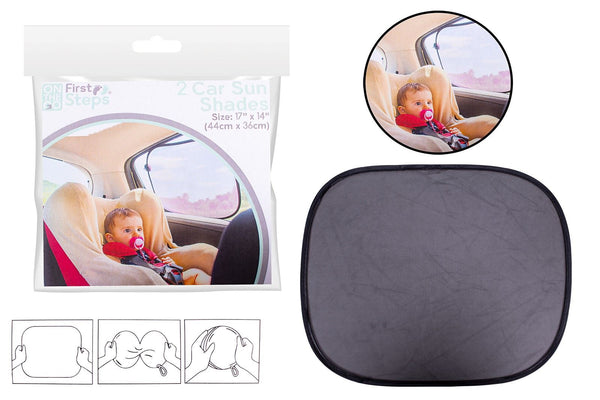 FIRST STEPS BLACK CAR SUN SHADES 44CM X 36CM 2/PK. FS778