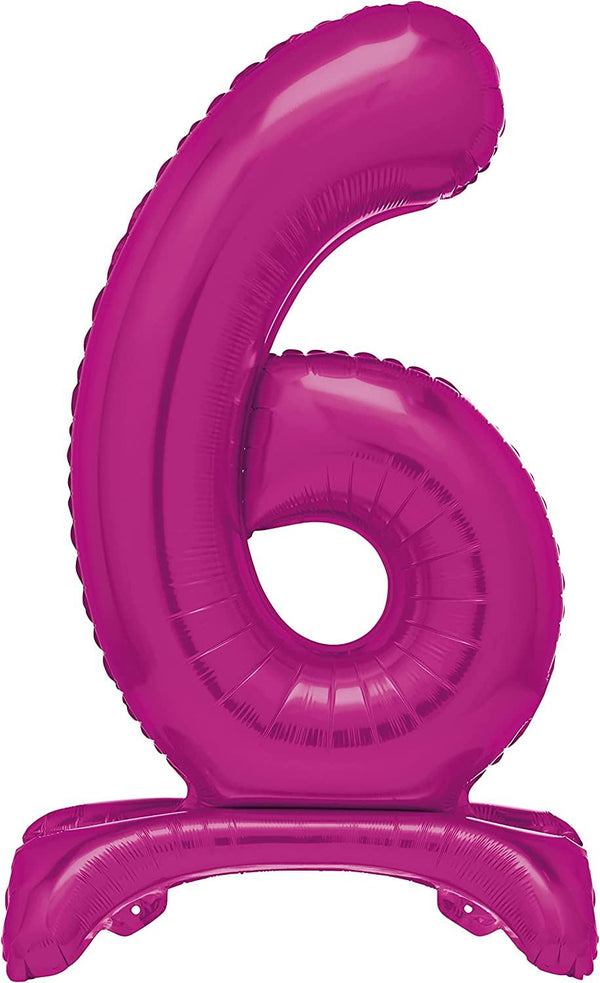 Giant Number 6 Balloon - 76cm Hot Pink Foil | UNI12876