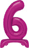 Giant Number 6 Balloon - 76cm Hot Pink Foil | UNI12876