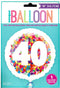 40th Birthday Balloon - Unique Bright Confetti Round Foil Decor