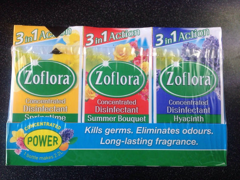 12 PACK ZOFLORA 3 IN 1 DISINFECTANT ASSORTMENT D 56ML. RY00650