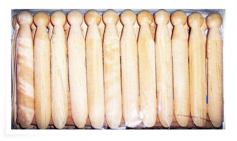 Wooden Dolly Pegs - ELLIOTTS BEECH WOOD 24 PACKS 10F80869