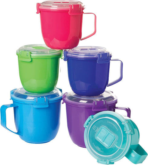 SISTEMA MICROWAVE SOUP MUG PLASTIC 900 ML - ASSORTED COLOUR. SIS21141