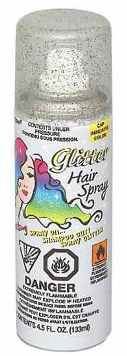 Silver Glitter Hair Spray - UNIQUE PARTY 4.5oz UNI9051S
