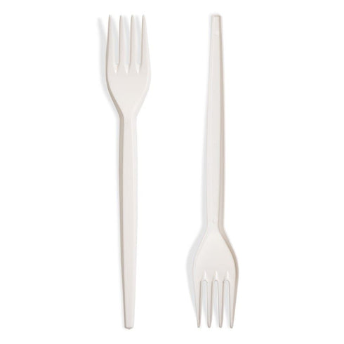 Medium Duty Plastic Forks - 100 White Pack | 0106100WHT