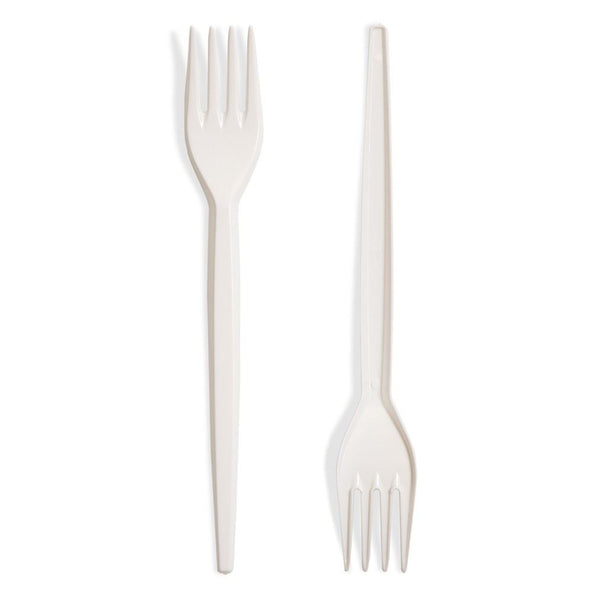 Medium Duty Plastic Forks - 100 White Pack | 0106100WHT