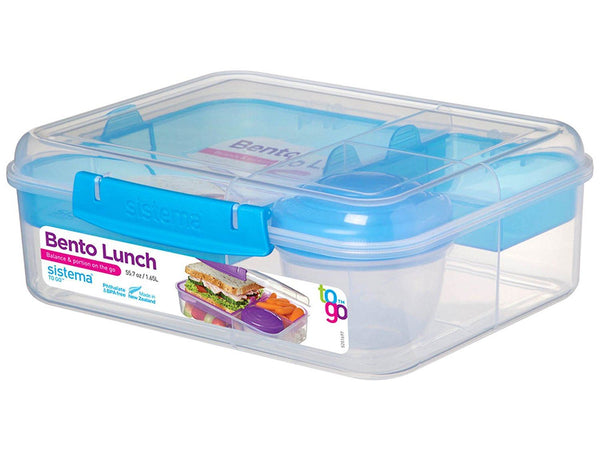 SISTEMA BENTO LUNCH TO GO 1.65L ASSORTED COLOUR. 21690-53C
