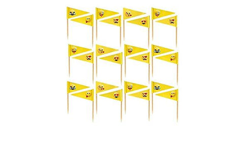 Smiley Face Food Picks - 24 PCS Food Flags for Parties X51382