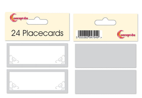 Silver Place Cards - Elegant Table Setting | 24 Pack 947949