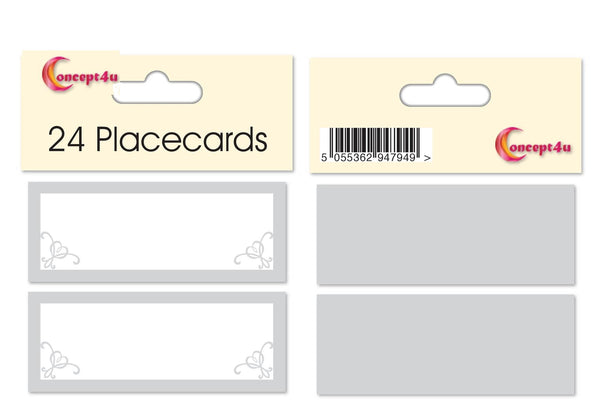 Silver Place Cards - Elegant Table Setting | 24 Pack 947949