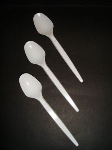 White Plastic Teaspoons - ROYAL MARKETS Pack of 100 RMTS