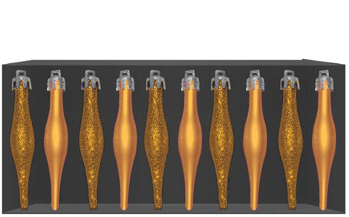 10 PCS DROPLET GLITER BABUBLES GOLD 90 MM. DP55275