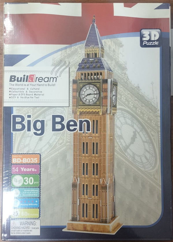 3D Big Ben Puzzle - BUILDREAM 30pcs Model JL0417