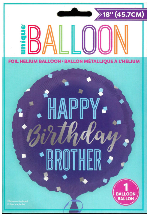 Brother Birthday Balloon - Unique Blue Foil Round 18" UNI85911