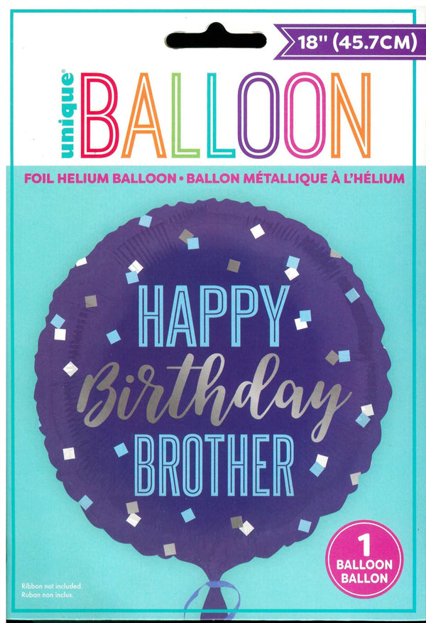Brother Birthday Balloon - Unique Blue Foil Round 18" UNI85911